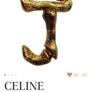 Celine Alphabet Pendant, Necklace -Large J